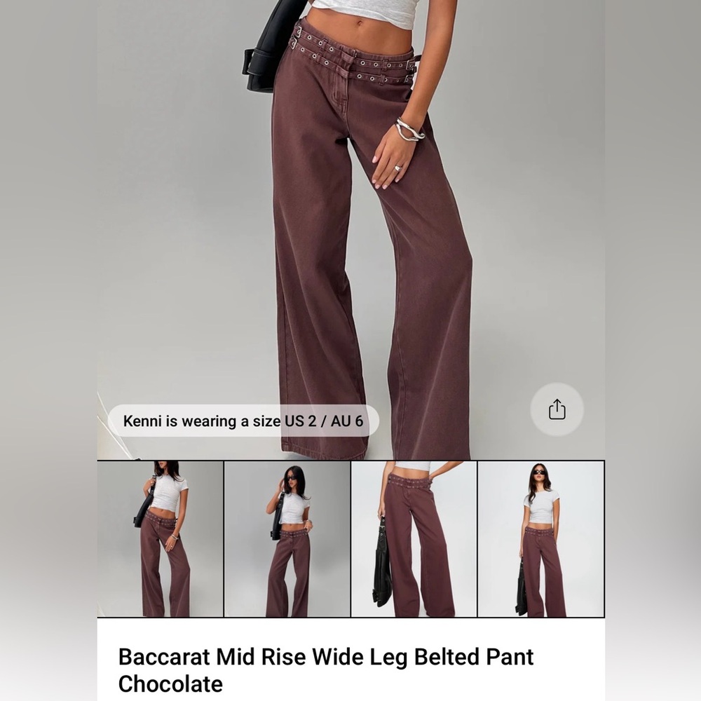 Princess Polly, brown/red pants. Size 2. Worn once!